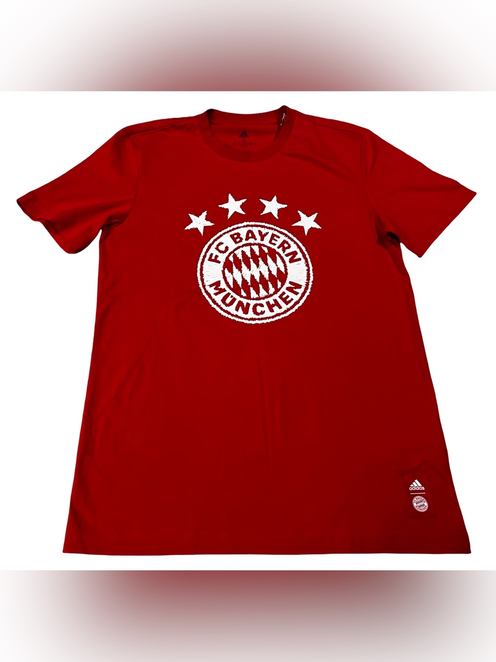 Adidas FC Bayern Munich Men’s size Small Red Graphic Soccer Crewneck T-Shirt
